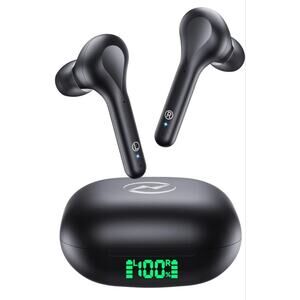 Votik Wireless Noise Cancelling 4 Mic Earbuds Clear Call Bluetooth Black *NEW*